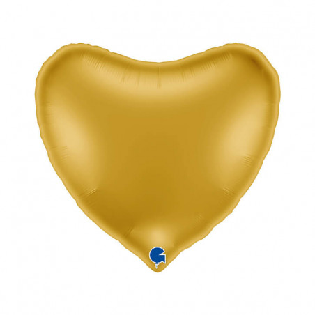 Ballon Alu Cœur Doré Brillant 91 cm (36") – Grabo
