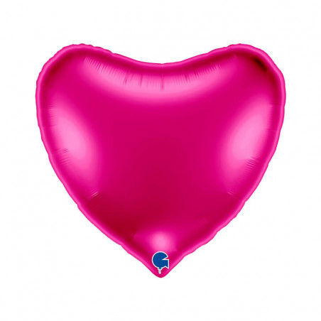 Ballon Alu Coeur Rose Framboise Magenta – 36" (91 cm) – Grabo