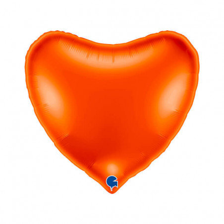 Ballon Alu Cœur Orange Brillant – 36" 91cm – Grabo