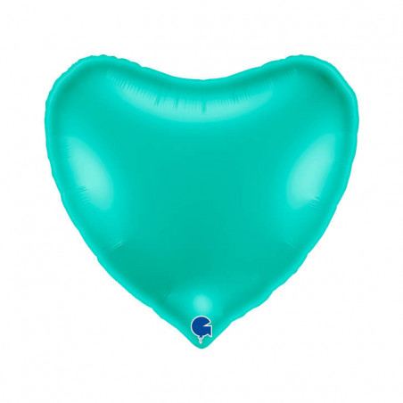 Ballon Alu Coeur Bleu Tiffany – 36" (91 cm) – Grabo