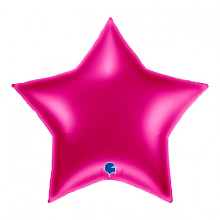 Ballon Alu Étoile XL Framboise Brillant 36" 91 cm – Grabo