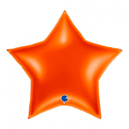 Ballon Alu Étoile XL Orange Brillant 36" 91 cm - Grabo
