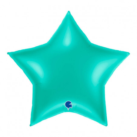 Ballon Alu Étoile XL Bleu Tiffany 36" 91 cm – Grabo
