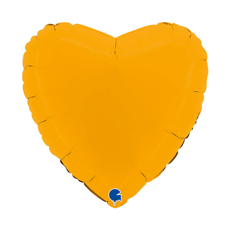 Ballon Alu Coeur Jaune Moutarde – 18" – Grabo