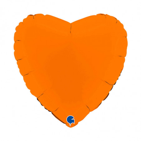 Ballon Alu Coeur Orange Mat – 18" – Grabo