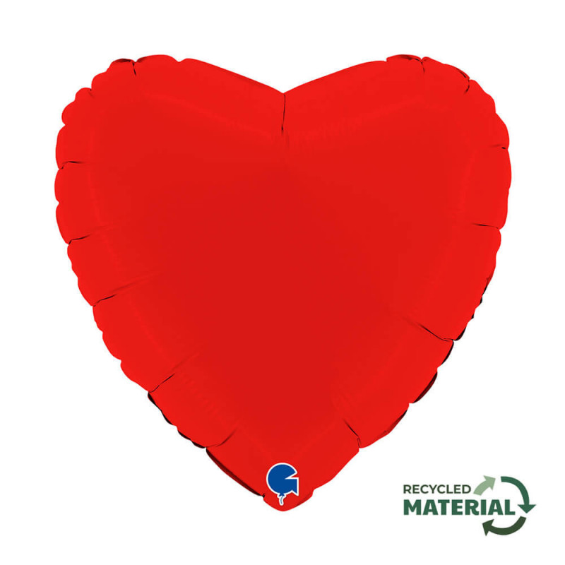 Ballon Alu Coeur Rouge Mat – 18" – Grabo