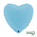 Ballon Alu Coeur Bleu Pastel – 18" – Grabo