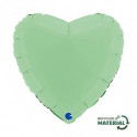 Ballon Alu Coeur Vert Pastel – 18" – Grabo