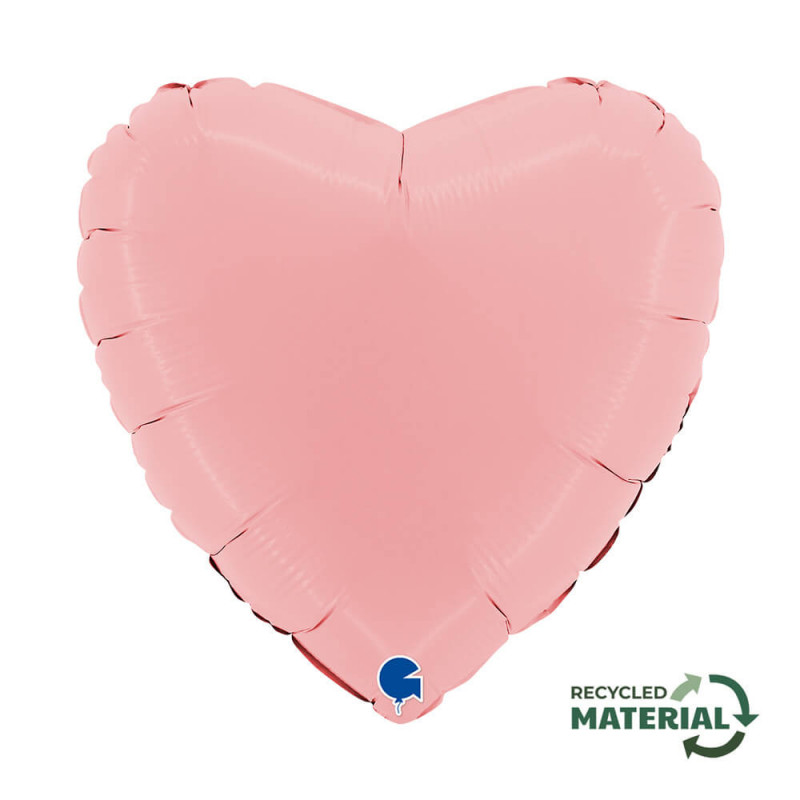 Ballon Alu Coeur Rose Pastel – 18" – Grabo