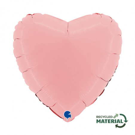 Ballon Alu Coeur Rose Pastel – 18" – Grabo