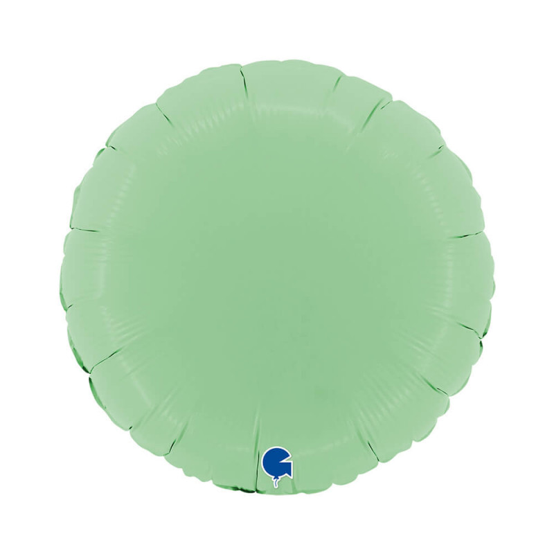 Ballon Alu Rond Vert Pastel Mat – 18" Matte Green – Grabo