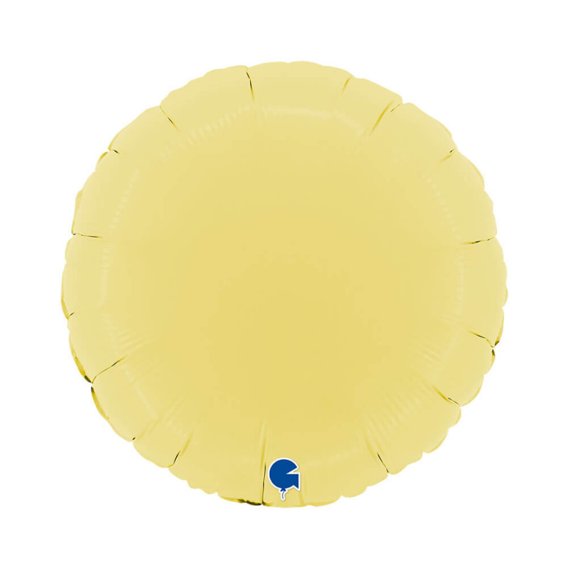 Ballon Alu Rond Jaune Pastel Mat – 18" Matte Yellow – Grabo