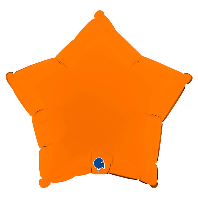 Ballon Alu Étoile Orange Mat – 18" – Grabo