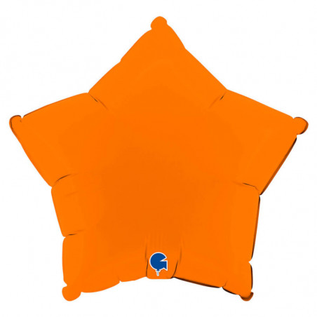 Ballon Alu Étoile Orange Mat – 18" – Grabo