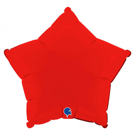 Ballon Alu Étoile Rouge Mat Matte Red – 18" – Grabo