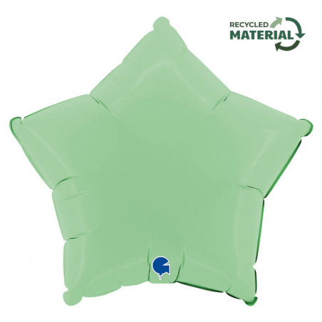 Ballon Alu Étoile Vert Pastel – 18" Matte Green – Grabo