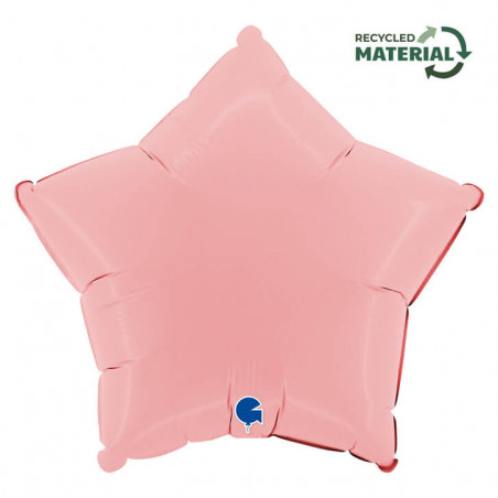 Ballon Alu Étoile Rose Pastel Mat – 18" Matte Pink – Grabo