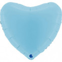 Ballon Alu Coeur Bleu Pastel – 36" (91 cm) – Grabo