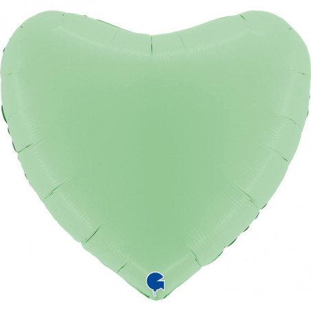 Ballon Alu Cœur Vert Pastel 91 cm (36") – Grabo