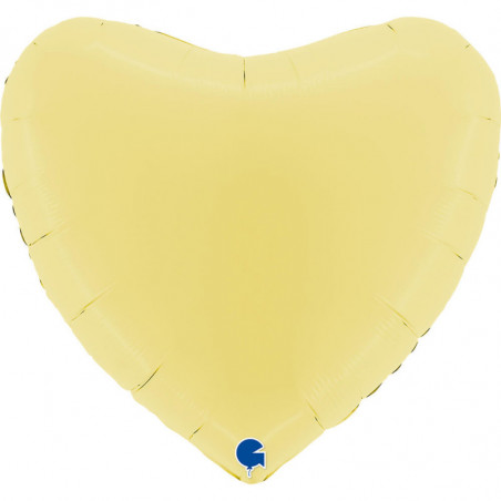 Ballon Alu Cœur Jaune Pastel 91 cm (36") – Grabo