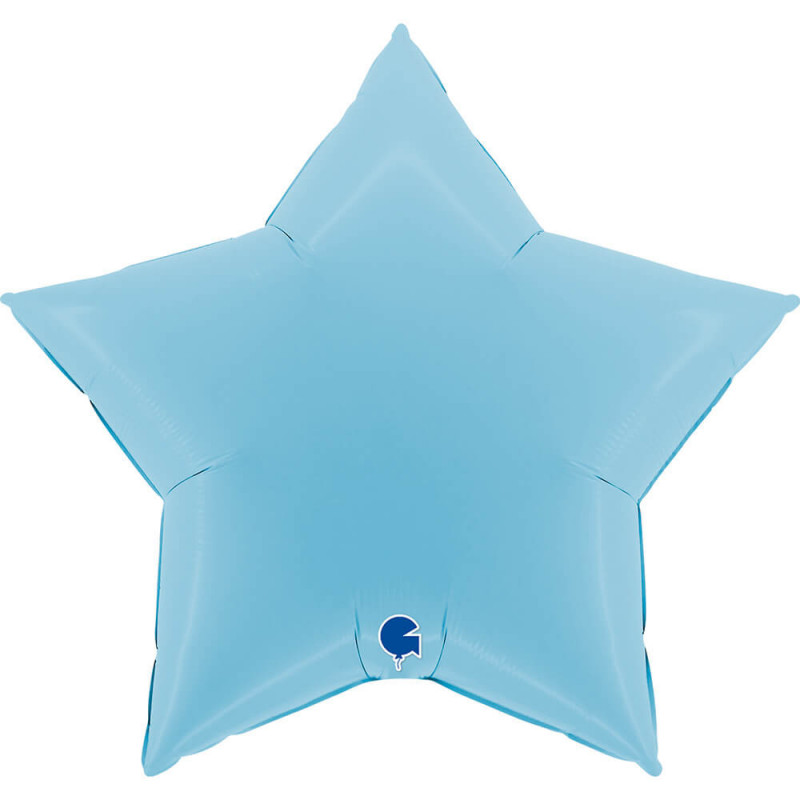 Ballon Alu Étoile XL Bleu Pastel 36" 91 cm – Grabo