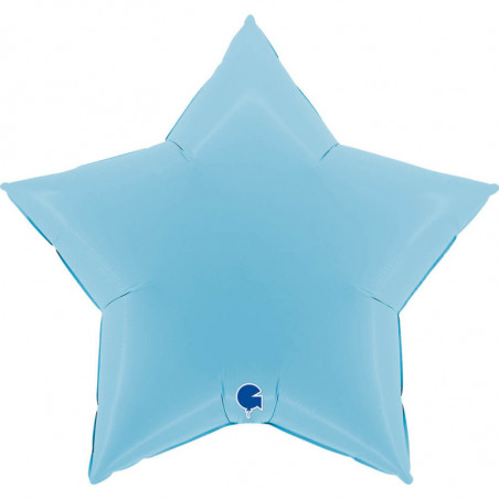Ballon Alu Étoile XL Bleu Pastel 36" 91 cm – Grabo