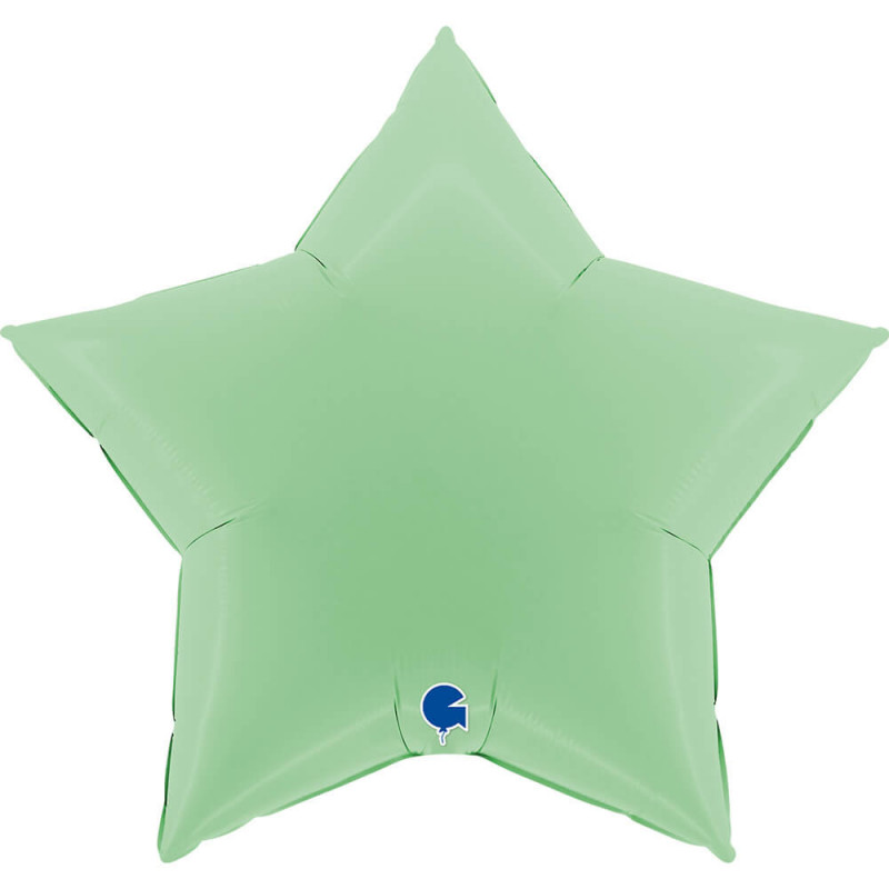 Ballon Alu Étoile XL Vert Pastel 36" 91 cm – Grabo