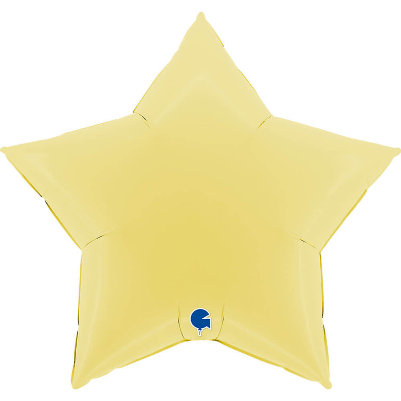 Ballon Alu Étoile XL Jaune Pastel 36" 91 cm – Grabo