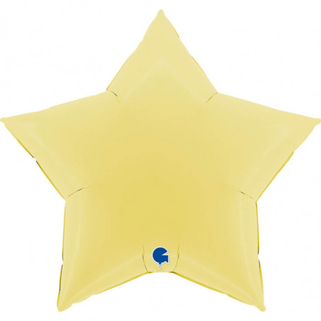 Ballon Alu Étoile XL Jaune Pastel 36" 91 cm – Grabo