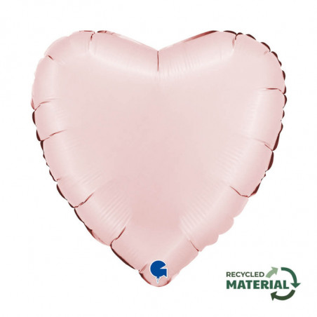 Ballon Alu Coeur Rose Pastel Satin – 18" – Grabo