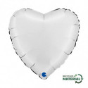 Ballon Alu Coeur Blanc Mat – 18" – Grabo