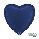 Ballon Alu Coeur Bleu Marine – 18" – Grabo