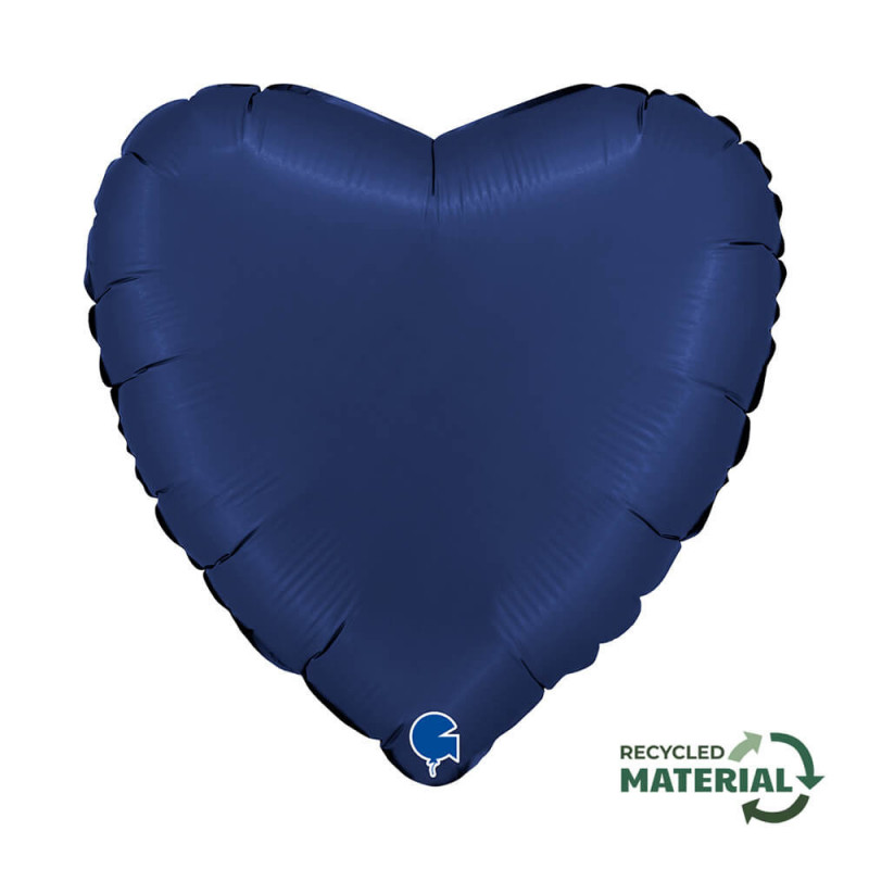 Ballon Alu Coeur Bleu Marine – 18" – Grabo