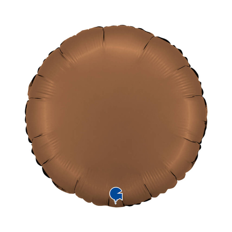Ballon Alu Rond Marron Chocolat – 18" Satin Chocolate – Grabo