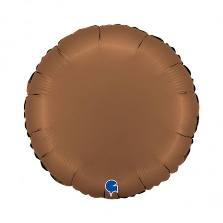 Ballon Alu Rond Marron Chocolat – 18" Satin Chocolate – Grabo