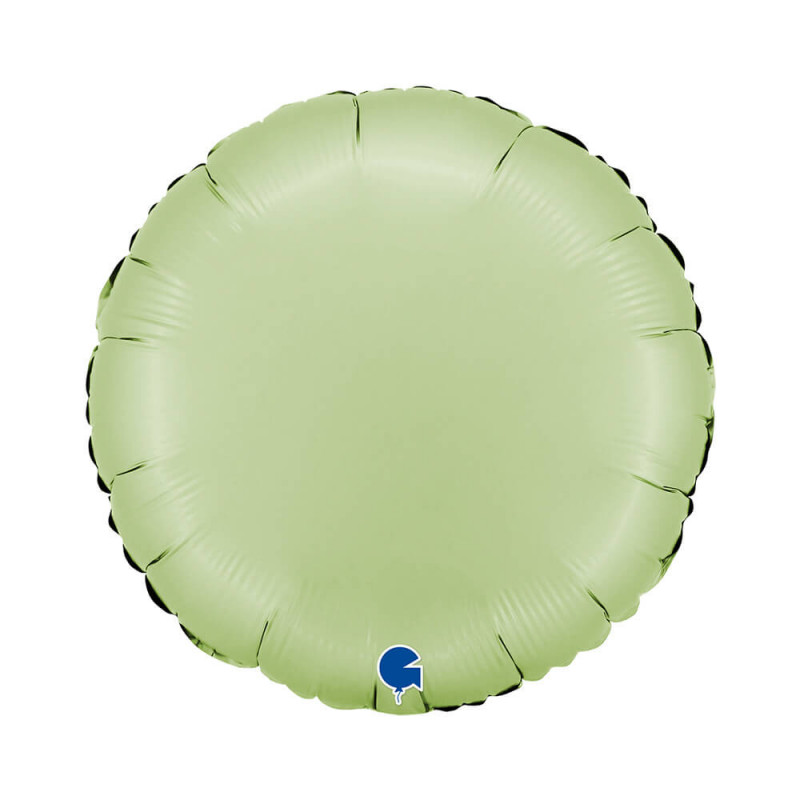 Ballon Alu Rond Vert Olive Satin – 18" – Grabo