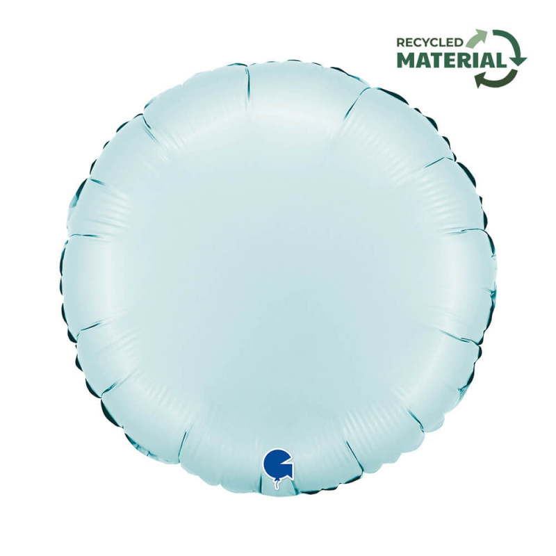Ballon Alu Rond Bleu Clair Satin – 18" (45 cm) – Grabo