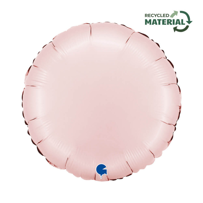 Ballon Alu Rond Rose Pastel Satin – 18" – Grabo
