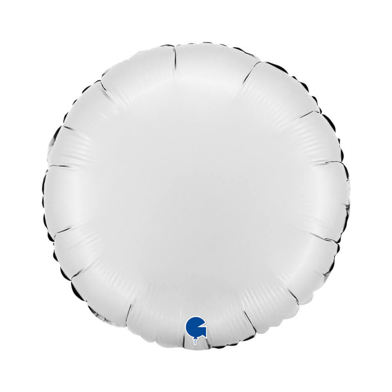 Ballon Alu Rond Blanc Mat – 18" – Grabo