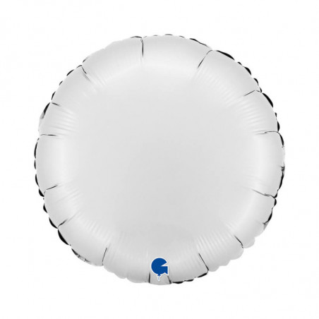 Ballon Alu Rond Blanc Mat – 18" – Grabo