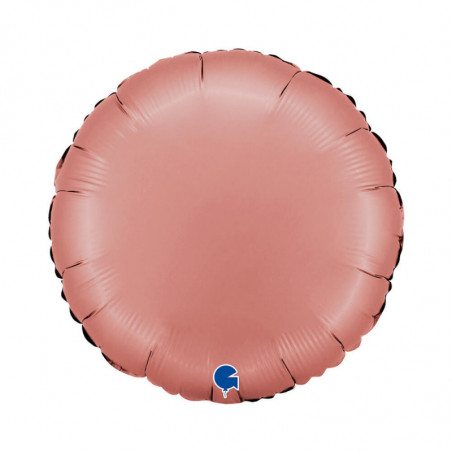 Ballon Alu Rond Rose Gold Satin – 18" – Grabo