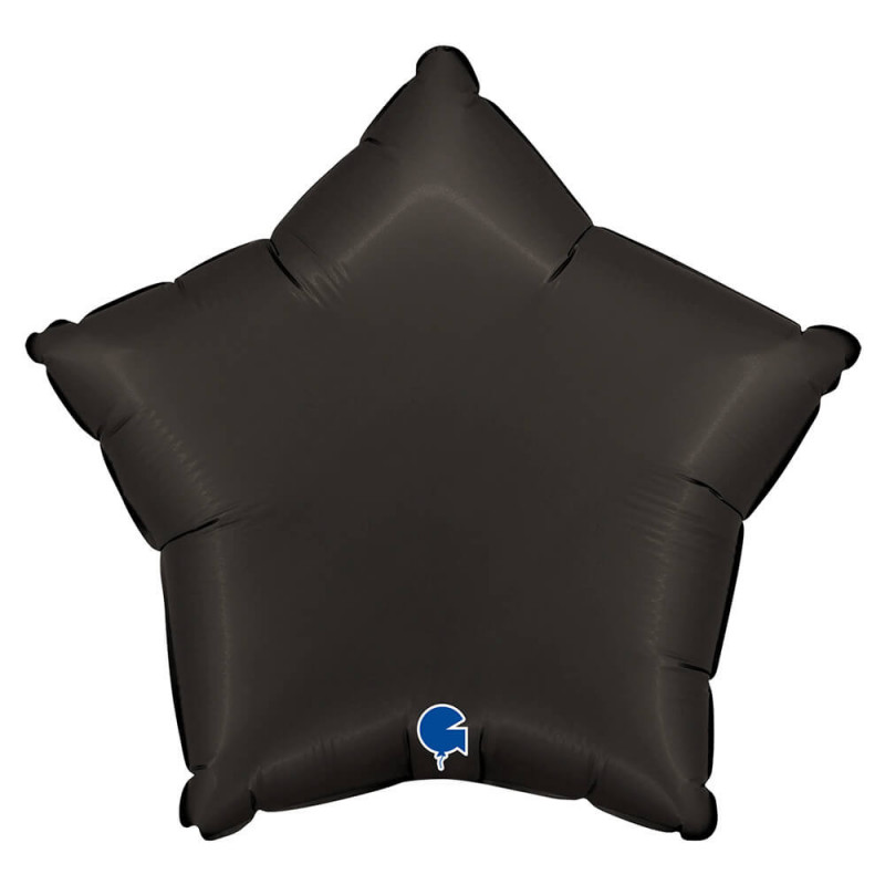 Ballon Alu Étoile Noir Mat – 18" – Grabo