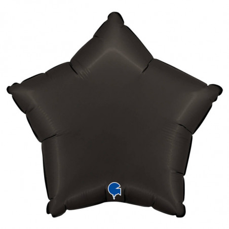 Ballon Alu Étoile Noir Mat – 18" – Grabo