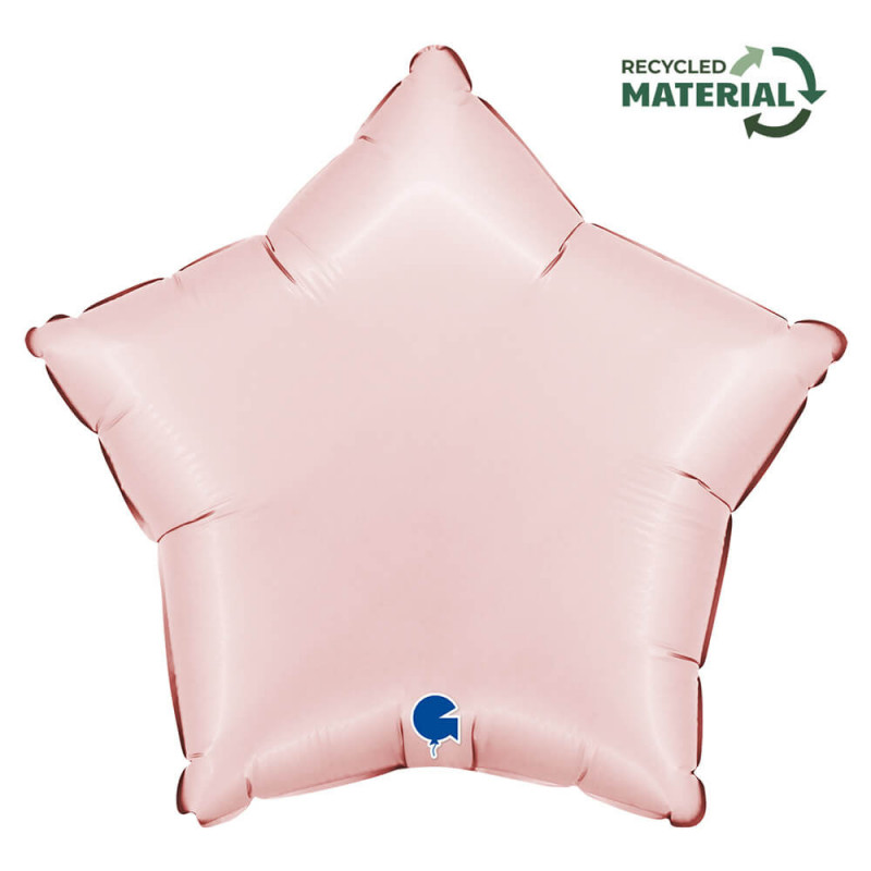 Ballon Alu Étoile Rose Pastel Satin – 18" – Grabo