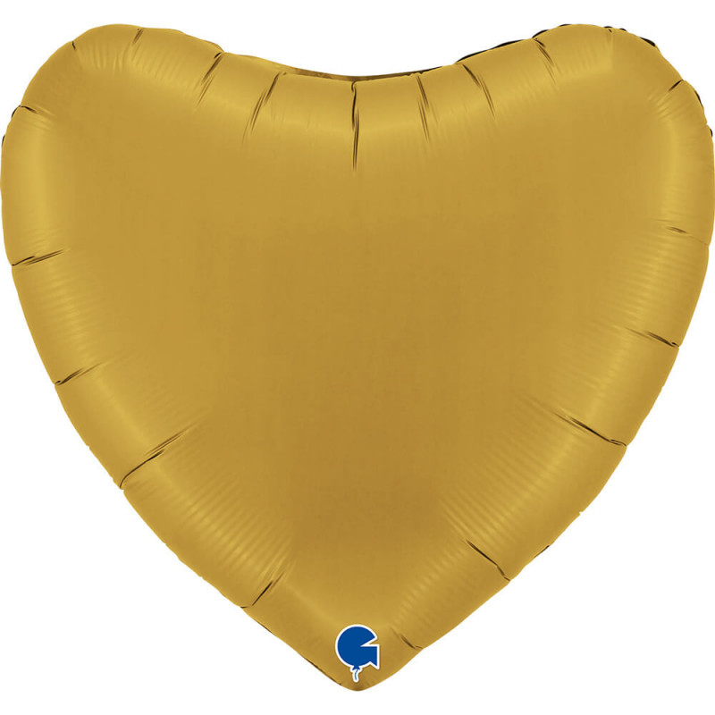 Ballon Alu Coeur Doré Mat 91 cm (36") Heart 36inc Satin Gold – Grabo