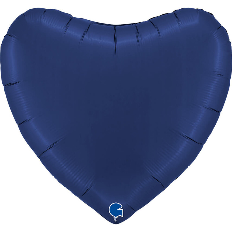 Ballon Alu Coeur Bleu Marine – 36" (91 cm) – Grabo