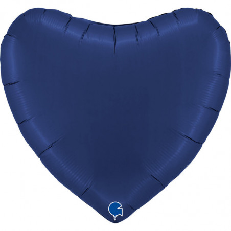 Ballon Alu Coeur Bleu Marine – 36" (91 cm) – Grabo