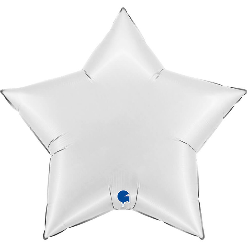 Ballon Alu Étoile XL Blanc Mat Satin – Grabo