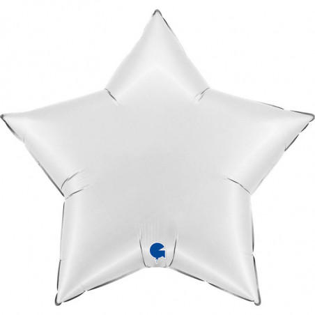 Ballon Alu Étoile XL Blanc Mat Satin – Grabo