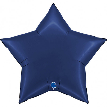 Ballon Alu Étoile XL Bleu Marine Brillant 36" 91 cm - Grabo